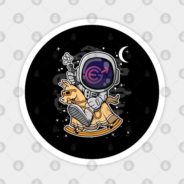 Astronaut Horse Evergrow EGC Coin To The Moon Crypto Token Cryptocurrency Blockchain Wallet Birthday Gift For Men Women Kids Magnet by Thingking About